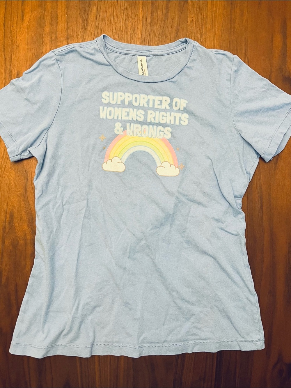 Bella Canvas Light Blue Short Sleeve Tee with Rainbow Graphic